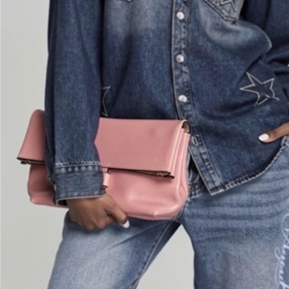 Stylish Cedric charlier Pink Fold-Over Clutch Wristlet
